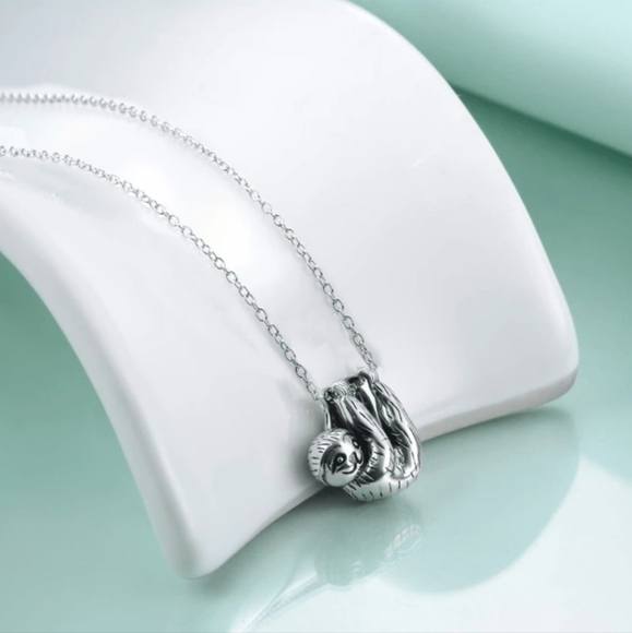 Sloth Silver Necklace- NWT - Picture 2 of 4